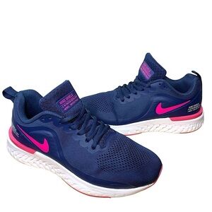 Nike Odyssey React Running Shoes Blue/Pink Women 6.5 Light Flex Upper Mesh Walk
